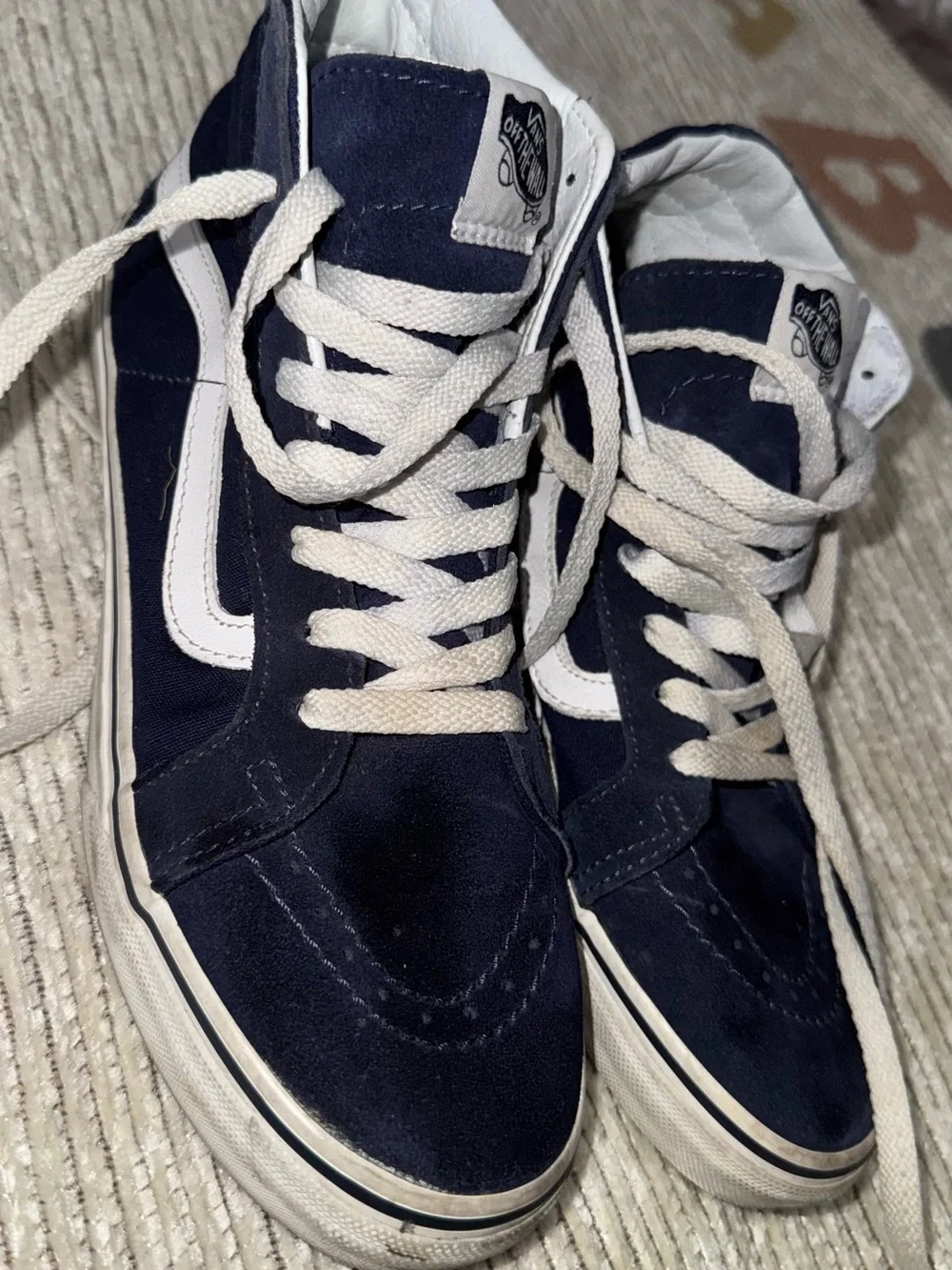 Vans Sk8-Hi Sneakers - Navy and White